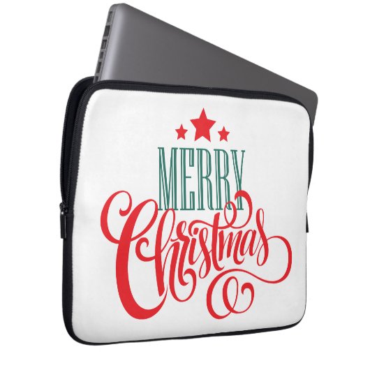Kerstontwerp en sterren laptop sleeve (Voorkant Rechts)