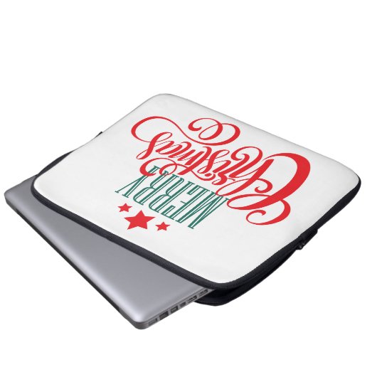 Kerstontwerp en sterren laptop sleeve (Voorkant onderkant)