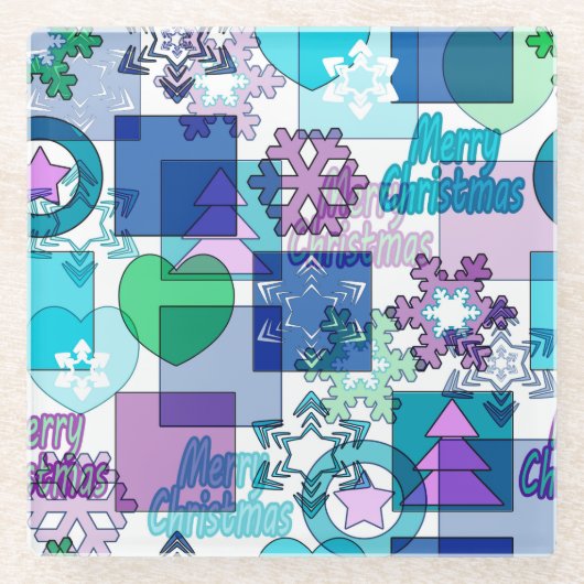 Kerstontwerp Glazen Onderzetter (Voorkant)