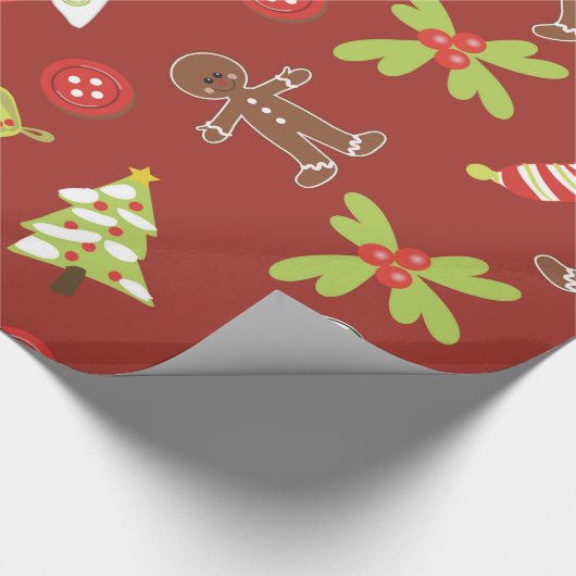 Kerstontwerp in rood cadeaupapier (Hoek)