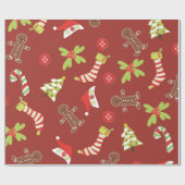 Kerstontwerp in rood cadeaupapier (Vlak)