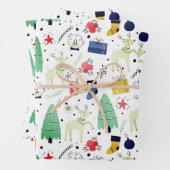 kerstontwerp inpakpapier vel (In situ)