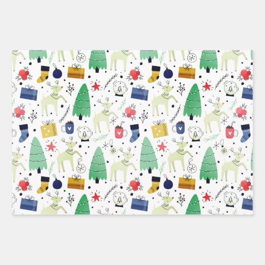 kerstontwerp inpakpapier vel (Voorkant)