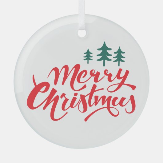 Kerstontwerp met bomen glas ornament (Voorkant)