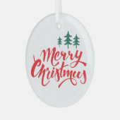 Kerstontwerp met bomen glas ornament (Voorkant links)