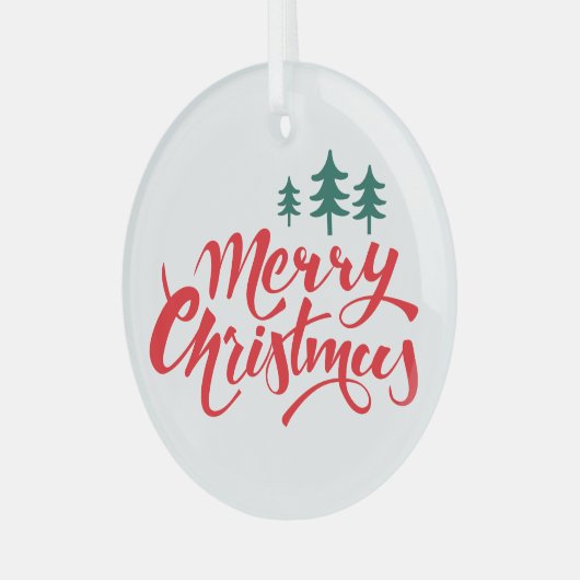 Kerstontwerp met bomen glas ornament (Voorkant links)