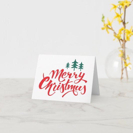 Kerstontwerp met bomen kaart (Gele Bloem)