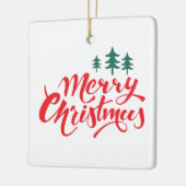 Kerstontwerp met bomen keramisch ornament (Links)