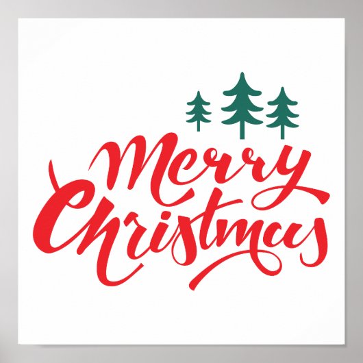 Kerstontwerp met bomen poster (Voorkant)