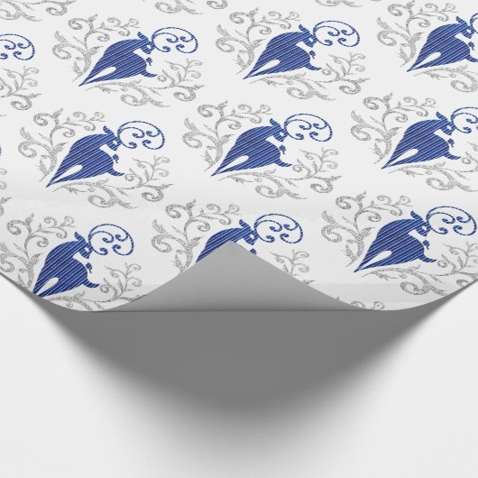 kerstontwerp met glitter Deer Cadeaupapier (Hoek)