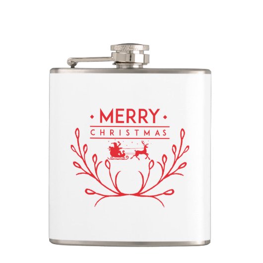 Kerstontwerp met rendier heupfles (Voorkant)