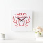 Kerstontwerp met rendier vierkante klok (Huis)