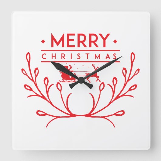 Kerstontwerp met rendier vierkante klok (Voorkant)