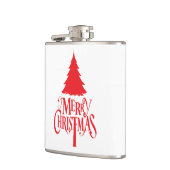 Kerstontwerp met rode boom heupfles (Links)