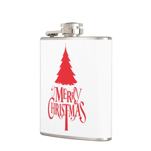 Kerstontwerp met rode boom heupfles (Links)