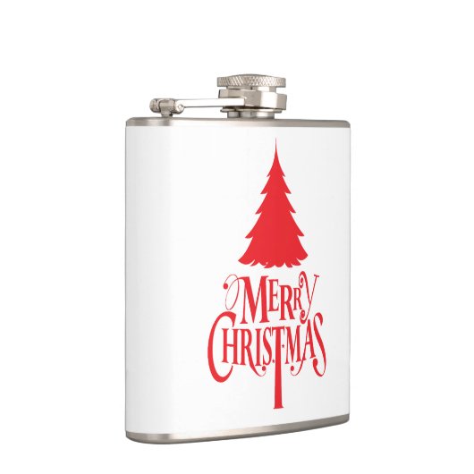 Kerstontwerp met rode boom heupfles (Rechts)