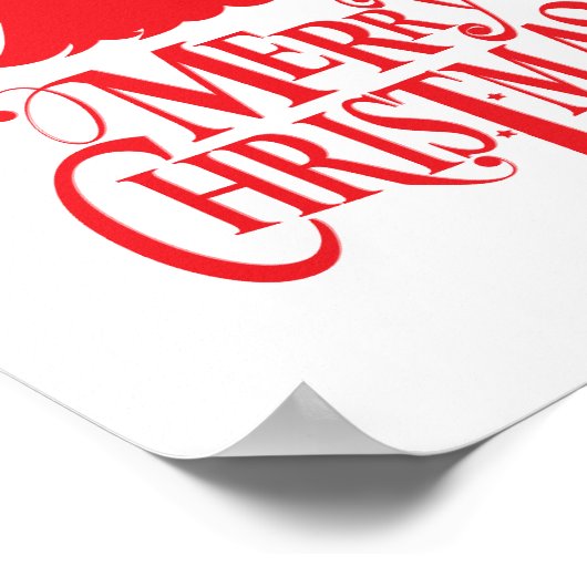 Kerstontwerp met rode boom poster (Hoek)