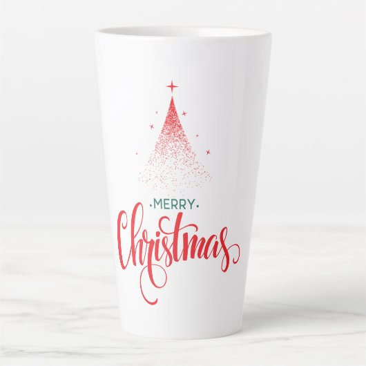 Kerstontwerp met sterren latte mok (Voorkant)