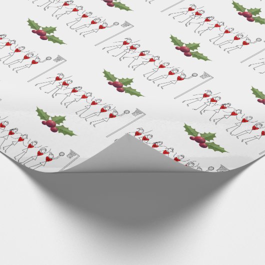 Kerstontwerp Netball Thema Cadeaupapier (Hoek)