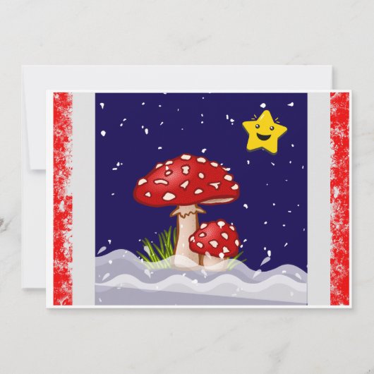 Kerstontwerp paddenstoelen  kaart (Voorkant)