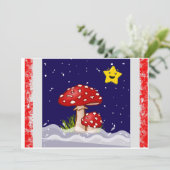 Kerstontwerp paddenstoelen  kaart (Staand voorkant)