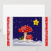 Kerstontwerp paddenstoelen  kaart (Voorkant / Achterkant)