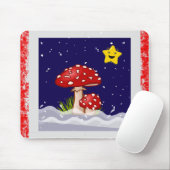 Kerstontwerp paddenstoelen muismat (Met muis)