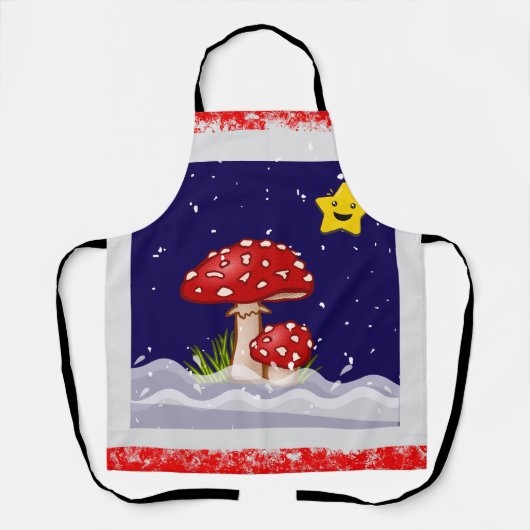Kerstontwerp paddenstoelen schort (Voorkant)