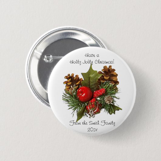 kerstontwerp ronde button 5,7 cm (Voorkant /achterkant)