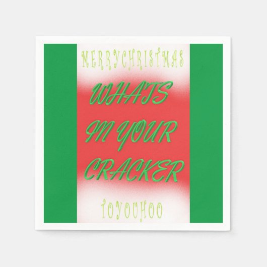 Kerstontwerp rood wit groen met tekst servet (Voorkant)
