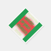 Kerstontwerp rood wit groen met tekst servet (Hoek)