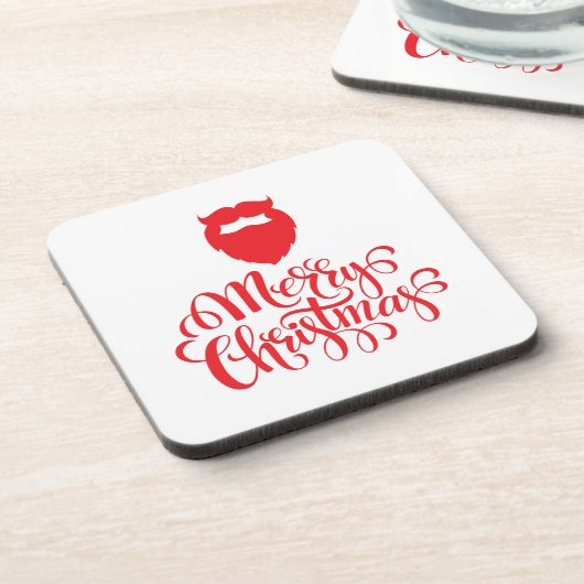 Kerstontwerp — Santa Bard Bier Onderzetter (Linkerzijde)