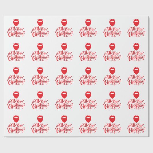 Kerstontwerp — Santa Bard Cadeaupapier (Vlak)