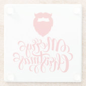 Kerstontwerp — Santa Bard Glazen Onderzetter (Achterkant)