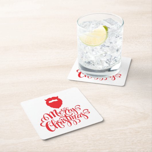 Kerstontwerp — Santa Bard Kartonnen Onderzetters (Insitu)