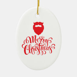 Kerstontwerp — Santa Bard Keramisch Ornament