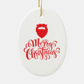 Kerstontwerp — Santa Bard Keramisch Ornament (Achterkant)