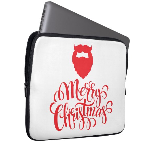 Kerstontwerp — Santa Bard Laptop Sleeve (Voorkant Rechts)