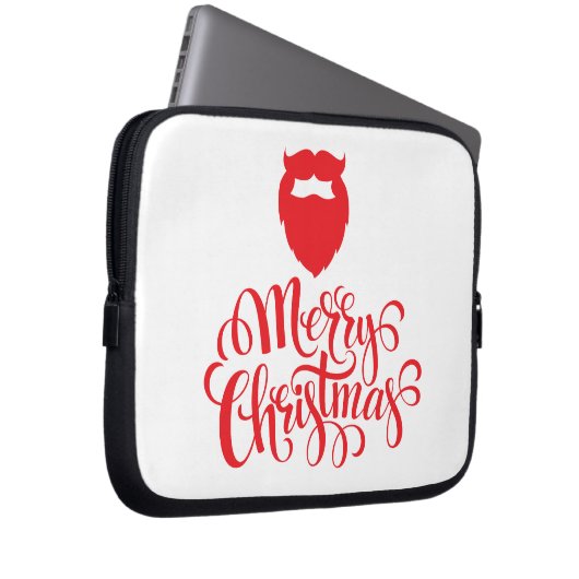 Kerstontwerp — Santa Bard Laptop Sleeve (Voorkant Rechts)