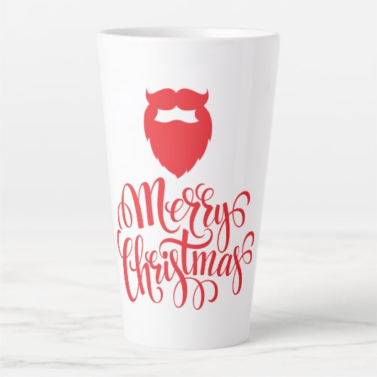 Kerstontwerp — Santa Bard Latte Mok (Voorkant)