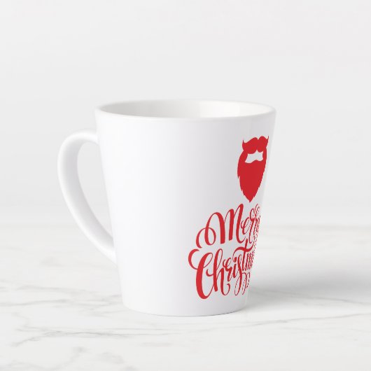 Kerstontwerp — Santa Bard Latte Mok (Linkerhoek)