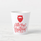 Kerstontwerp — Santa Bard Latte Mok (Voorkant)