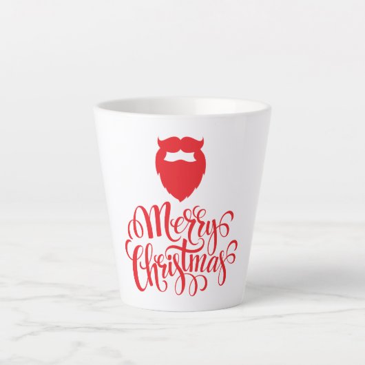 Kerstontwerp — Santa Bard Latte Mok (Voorkant)