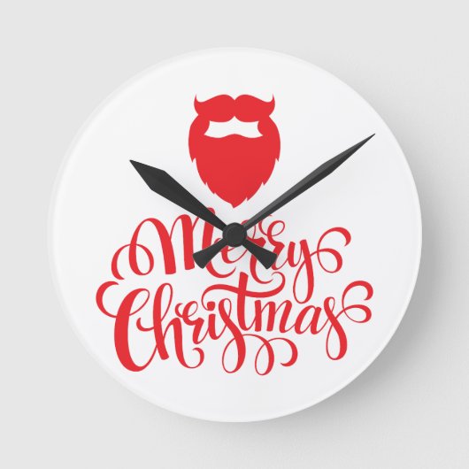 Kerstontwerp — Santa Bard Ronde Klok (Voorkant)