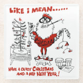  kerstontwerp van Beatnik Glazen Onderzetter (Voorkant)