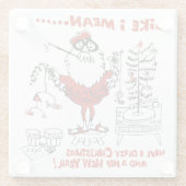 kerstontwerp van Beatnik Glazen Onderzetter (Achterkant)