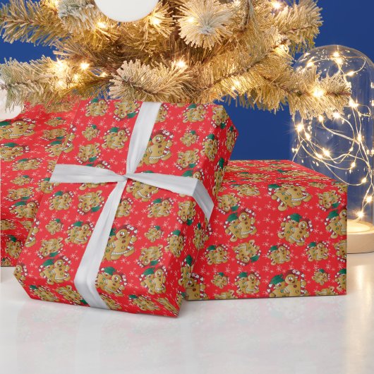 Kerstontwerp van peperkoek cadeaupapier (Feestdagen)