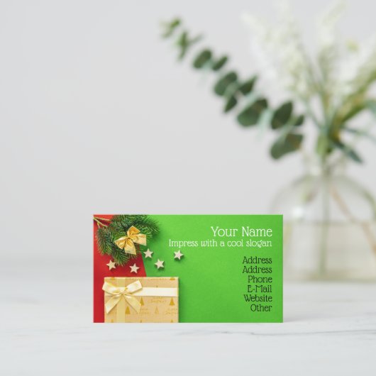 kerstontwerp visitekaartje (Staand voorkant)