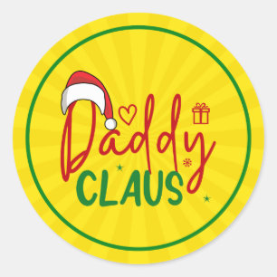 Kerstontwerp voor Daddy Claus Ronde Sticker