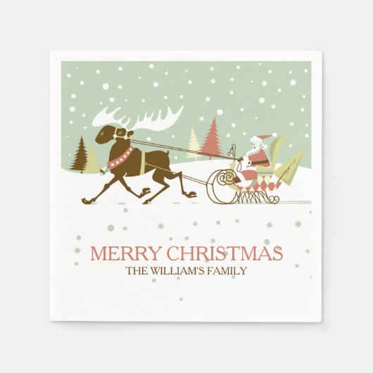 Kerstontwerp voor de Kerstman en de rendierbeker Servetten (Voorkant)